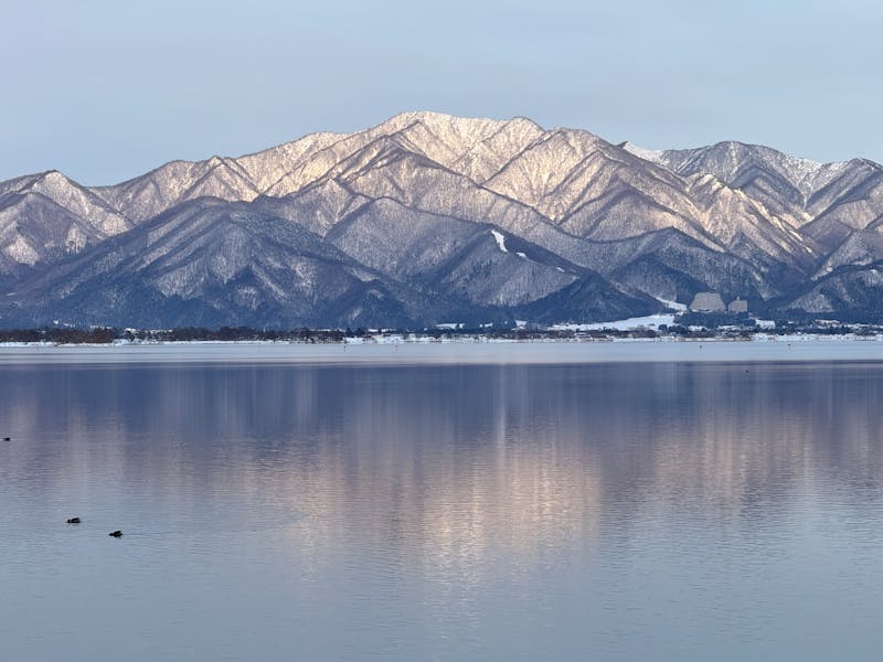 Snow-covered mountains in winter